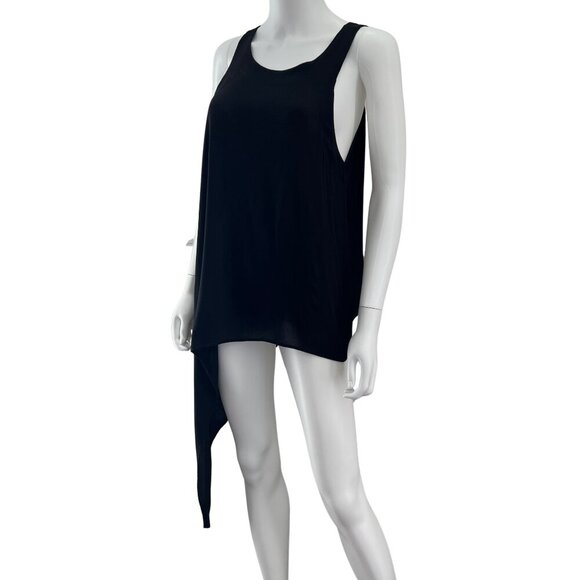 Andandrea Asymmetrical Black Tank Top - Picture 3 of 5